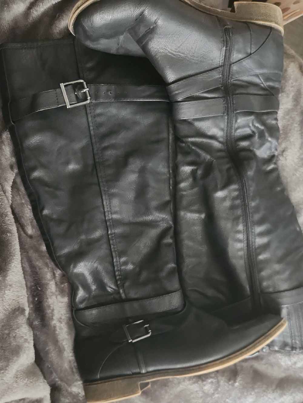 Black Women's Heeled Riding Boots